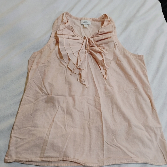 LOFT Tops - LOFT Blush Pink Ruffle Blouse